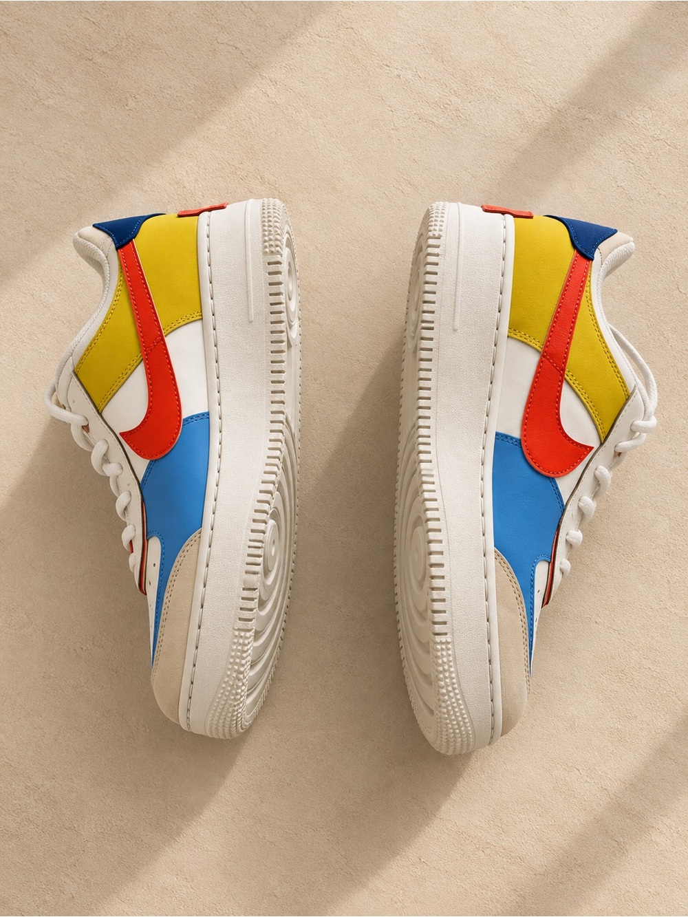 Nike Air Force 1 Shadow Sneakers Men’s US 12 Sail University Blue Yellow Orange - Picture 6 of 7